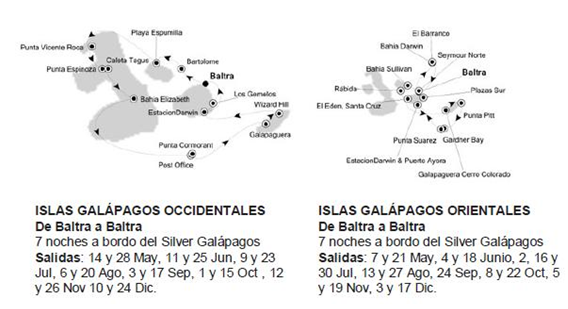 Silversea Galápagos. Itinerario