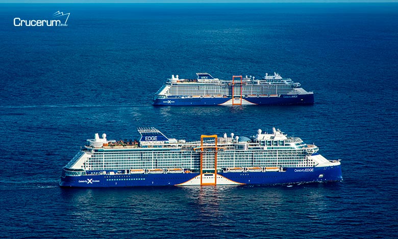 Barcos Celebrity Cruises en alta mar crucero a los fiordos noruegos crucerum