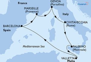 mapa de itinerario para crucero en semana santa 2022 crucerum