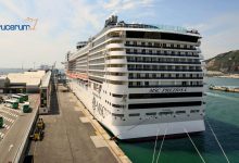 puerto de barcelona barco msc preziosa crucero puente de la constitución