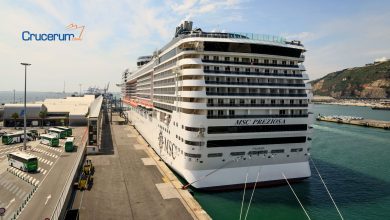 puerto de barcelona barco msc preziosa crucero puente de la constitución