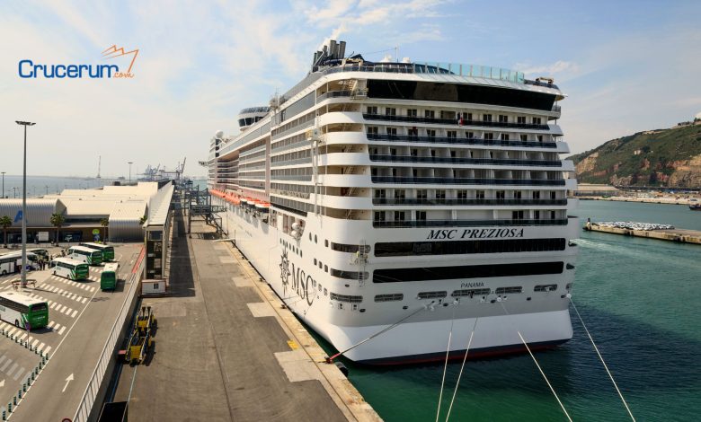 puerto de barcelona barco msc preziosa crucero puente de la constitución