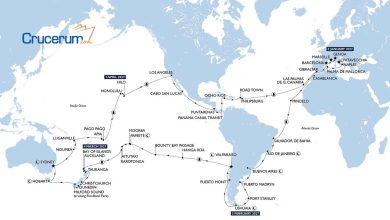 mapa del itinerario de MSC para la vuelta al mundo 2027 crucerum