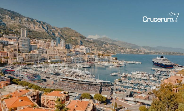 Vista general de puerto en mónaco al lado de la pista de F1 Paddock Club Explora Journeys Crucerum