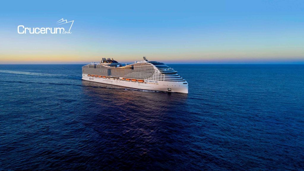 Vista lateral barco MSC World Asia cruceros 2026