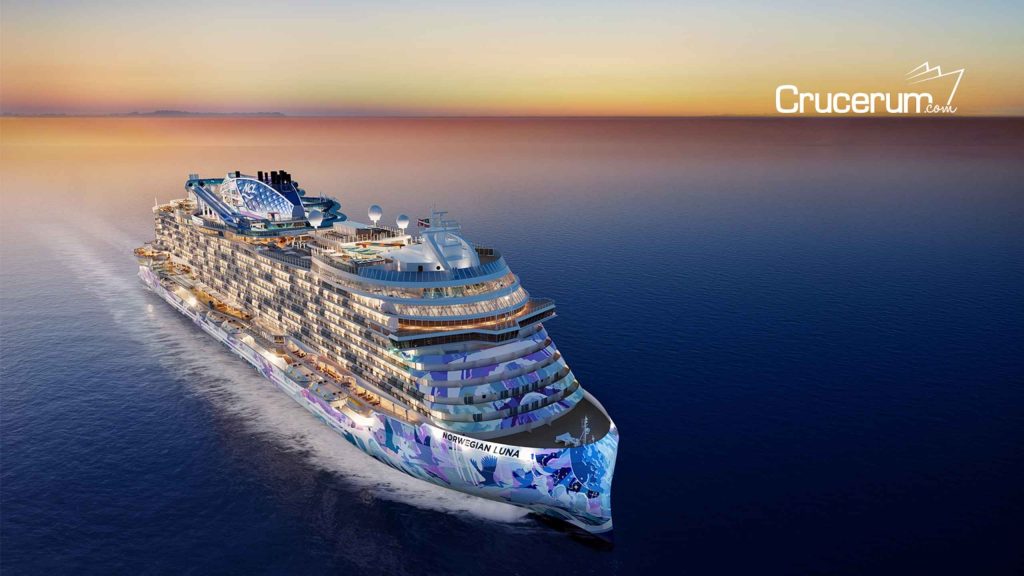 vista aerea barco norwegian luna atardecer cruceros 2026